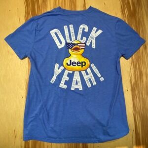 Jeep Duck‎ Yeah Graphic T-Shirt XL Blue Jedco Soft Tee USA Flag Duck